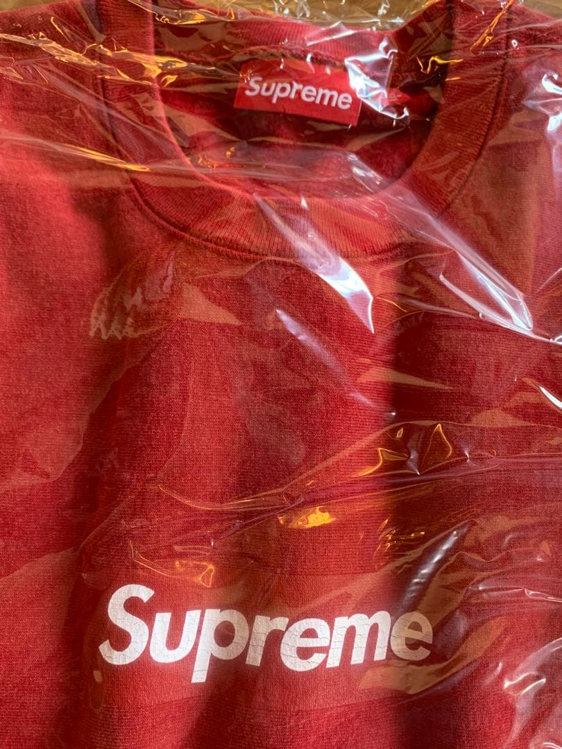 Supreme Washed Box Logo Crewneck 赤 Lサイズ