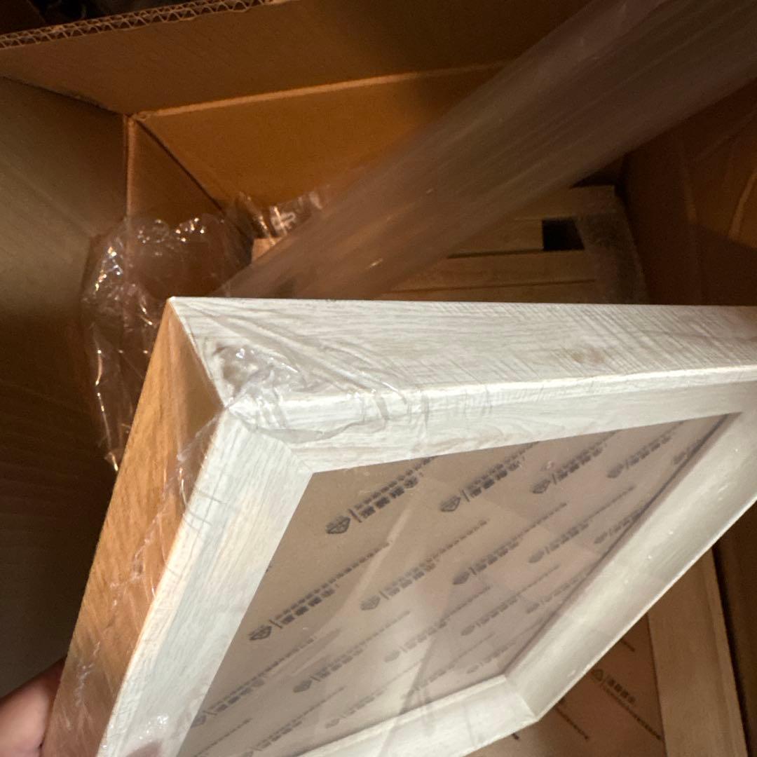 30個セット ホワイトフォトフレーム 木目調 額 額縁 写真立て おしゃれ