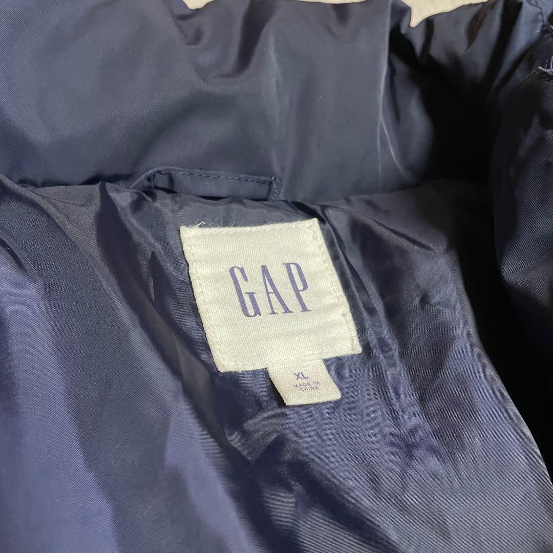 ☆美品☆Gap ネイビー ダウンジャケット ロゴ入り　XL