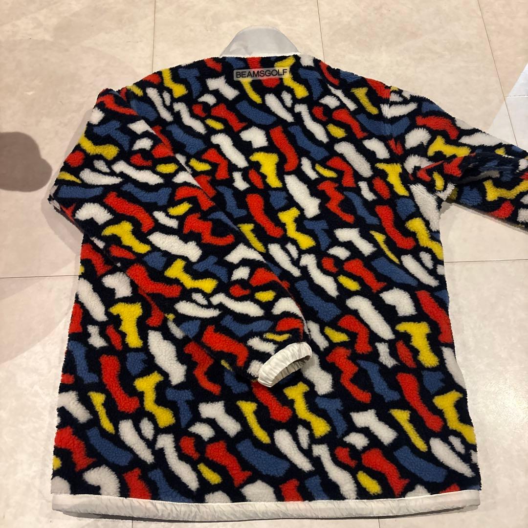 BEAMS GOLF マルチカラー　総柄フリースジャケット