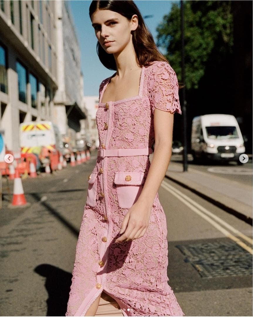 J*#様 セルフポートレイト ワンピース レース ピンク UK12 未使用 Gu