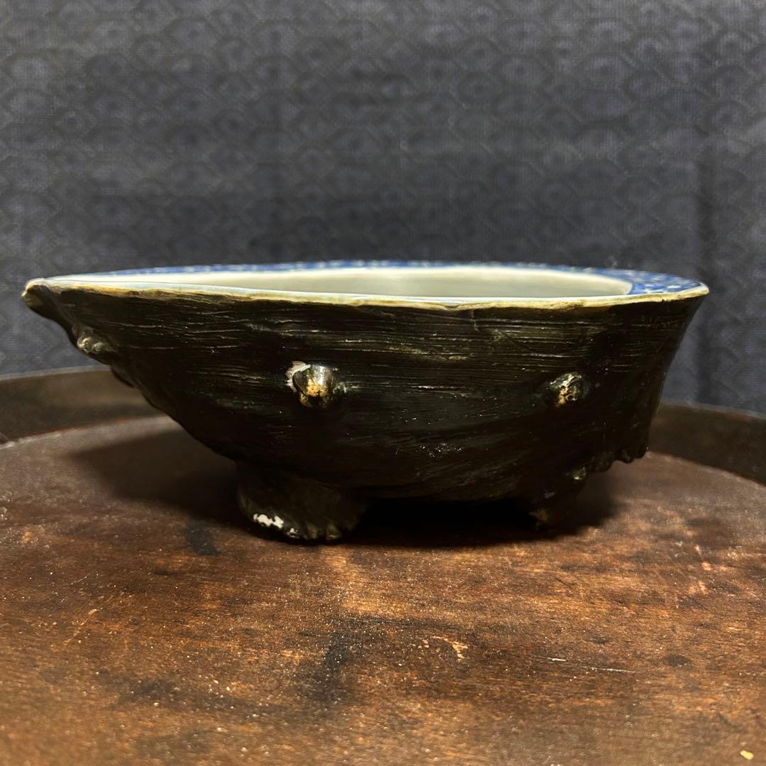 珍品古伊万里（平戸焼、湖東焼？）　あわび型の変形皿　無傷　本物保証