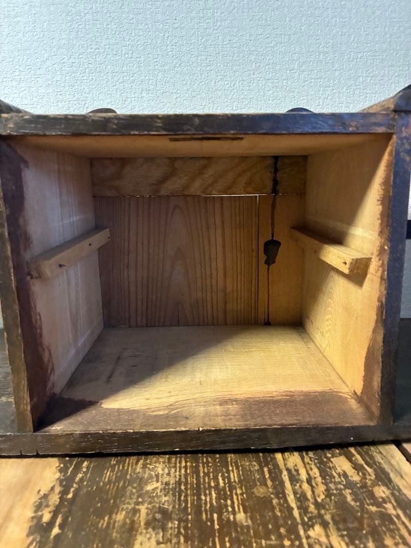 アンティーク　木製　本立て　飾り棚　本棚　古道具　引き出し　レトロ