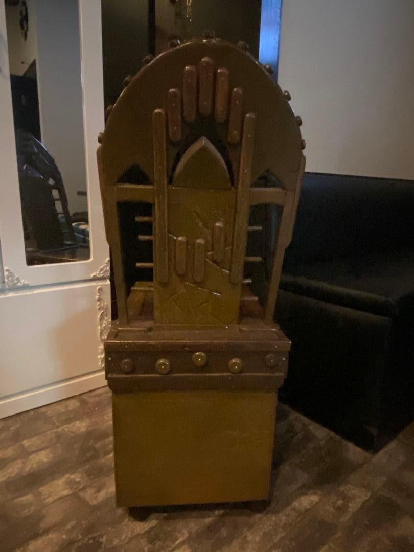 超希少♦️重厚なデザイン♦️アンティーク ウッド チェア 便利な引き出し付♦️送料込