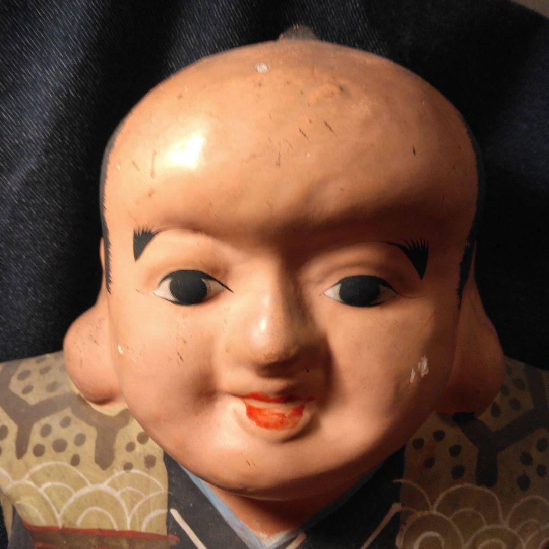 古い　福助さん　置物　骨董　大きな　開運　縁起物