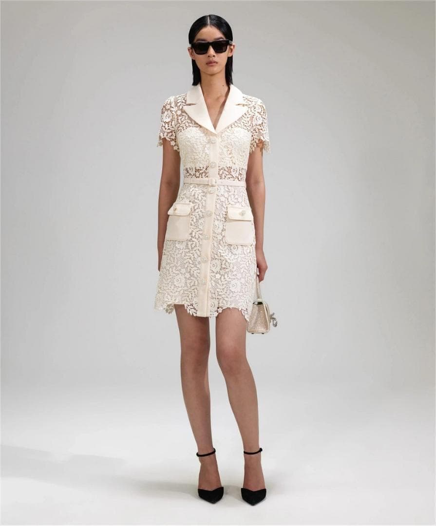 あ*い様 セルフポートレイト ワンピース ローズレース UK8 未使用 Rose