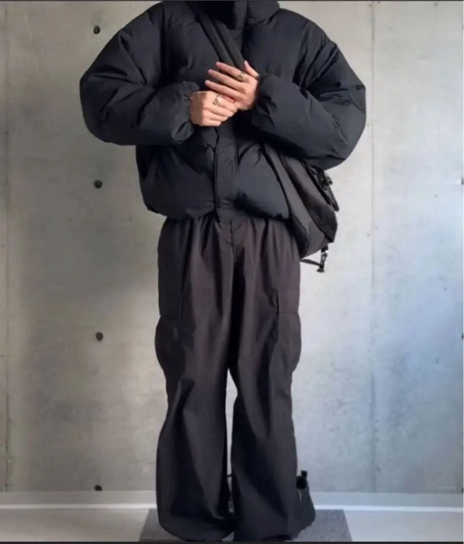 Lサイズ ブラック UNIQLO(ユニクロ) パデッドボリュームジャケット