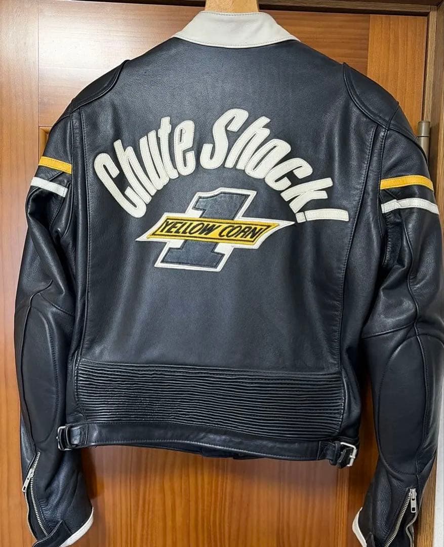 【極美品/本革】イエローコーン レザージャケット Lサイズ 牛革 激レアデザイン