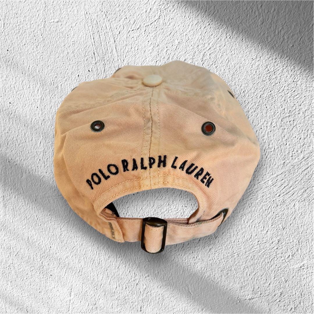 00s【Polo Ralph Lauren】サーモンピンク フェード キャップ