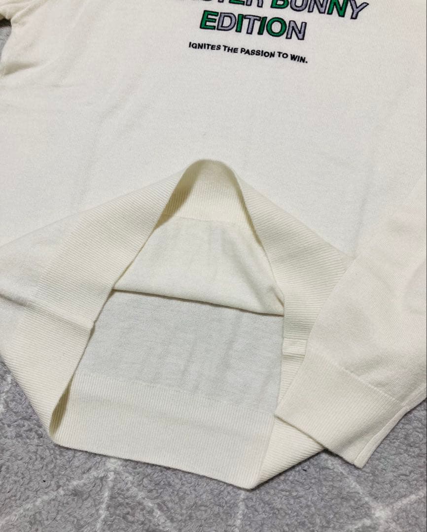 新品 パーリーゲイツ マスターバニー カシミヤ混 タートルネックニット 6LL白