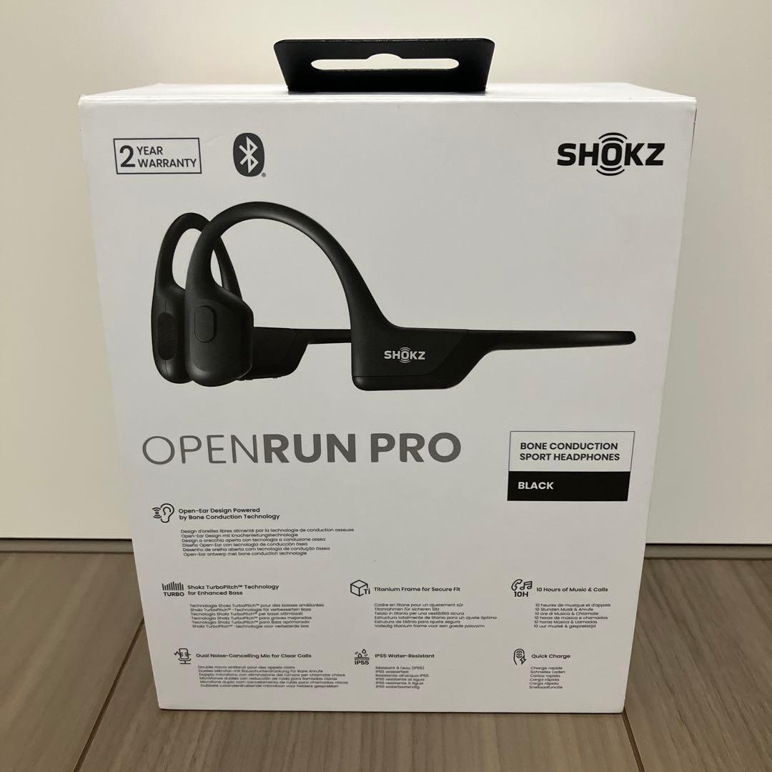 未使用　Shokz OpenRun Pro ブラック ヘッドホン骨伝導