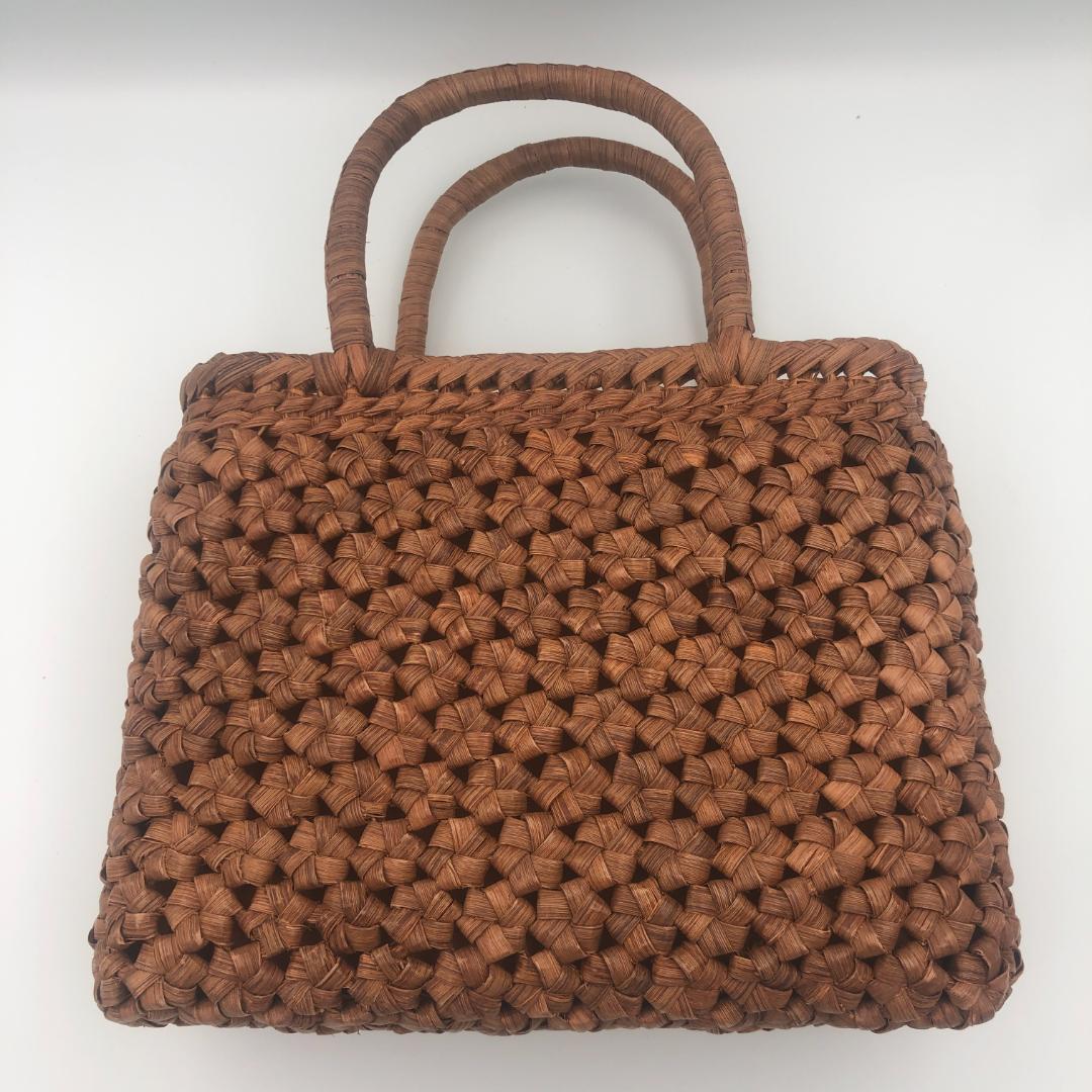 桜　山葡萄バッグ　六角編み　削皮　ハンドバッグ　新品　籠バッグ　日本企画