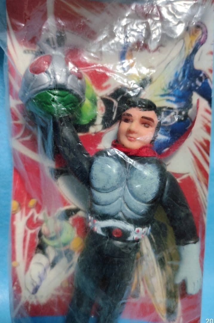 昭和レトロ当時物 旧バンダイ 仮面ライダー 面取れマスク取れ カスタムソフビミニ
