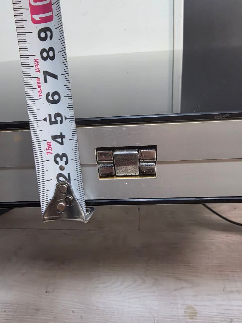 ガス圧式昇降式　拡張式天板折りたたみ式サイドテーブル　円型ガラステーブル