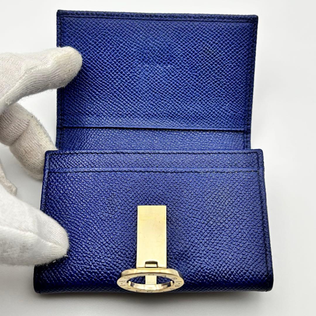 美品✨ブルガリ 名刺入れ カードケース ロゴクリップ ビーゼロワン ネイビー