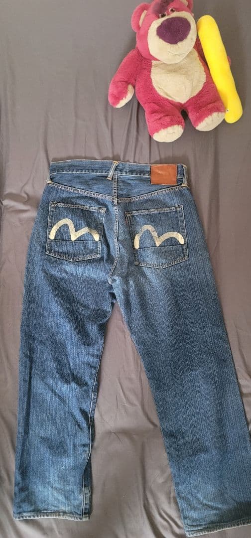 EVISUダークブルー ストレートデニム w33