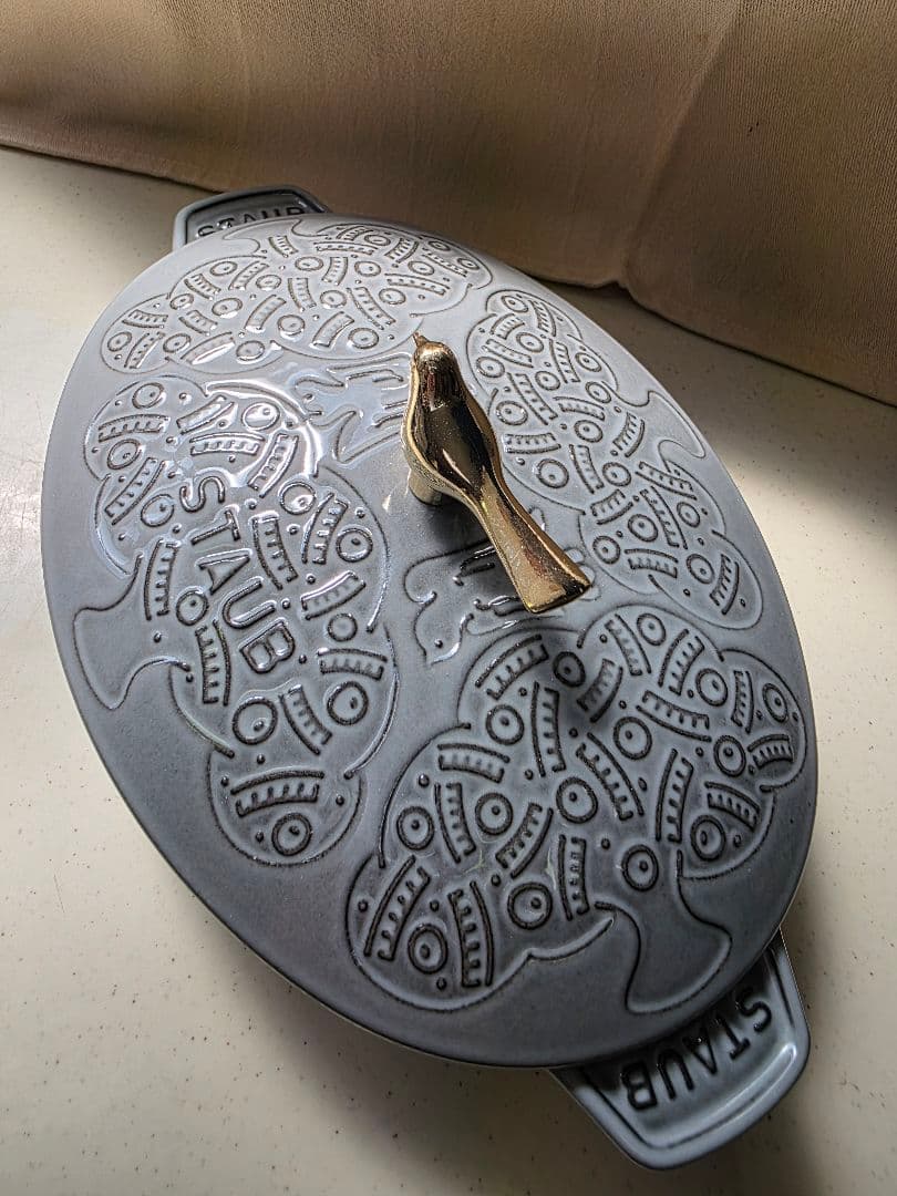 STAUB（ミナ ペルホネン）オーバルホットプレート ２３㎝　グレー