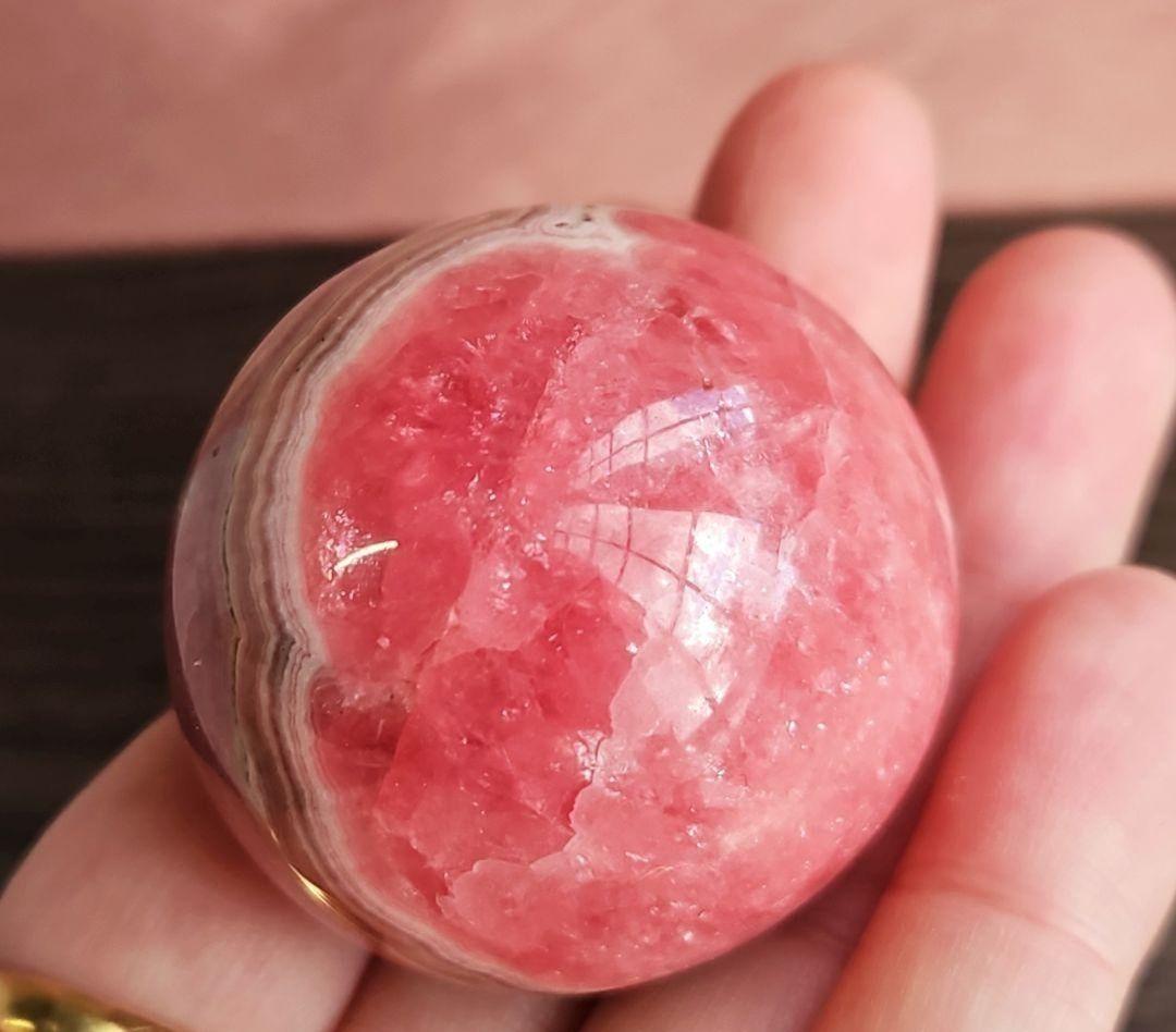 ◎高発色　奇跡のハート模様　インカローズ　スフィア　ロードクロサイト