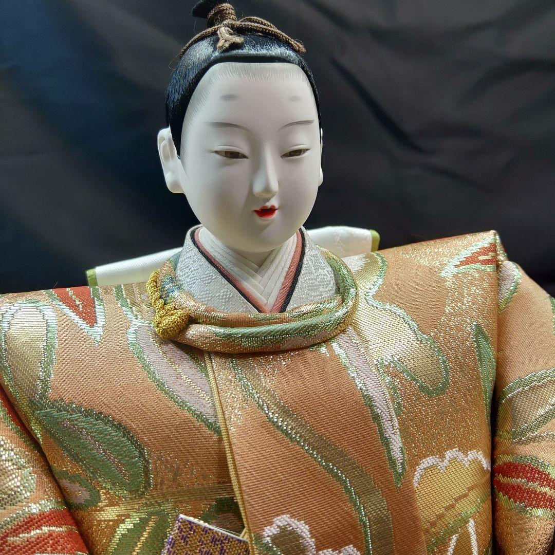 雛人形 京雛新王 平安 光寛作 特上七番 本帯地 正絹着物 未使用品