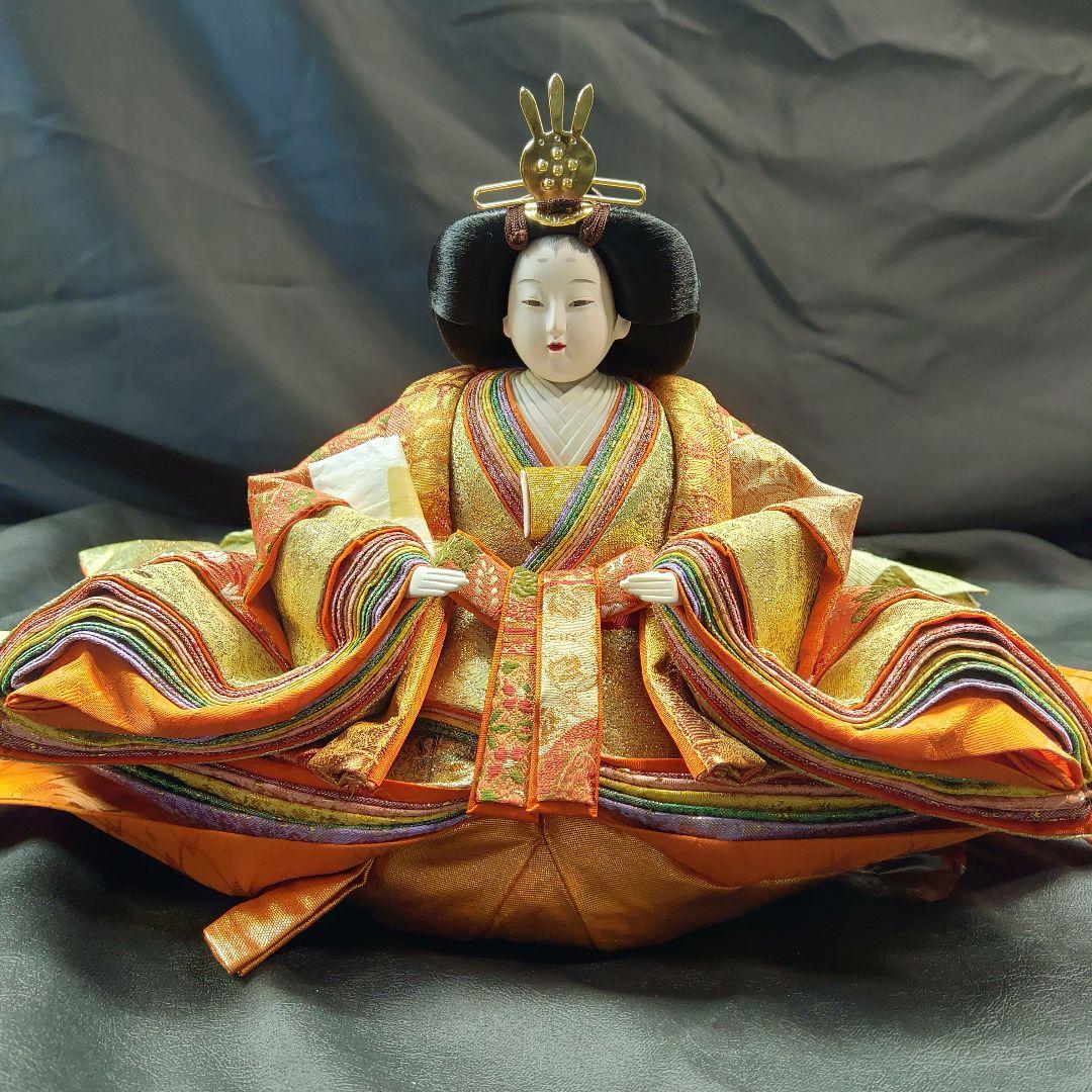 雛人形 京雛新王 平安 光寛作 特上七番 本帯地 正絹着物 未使用品