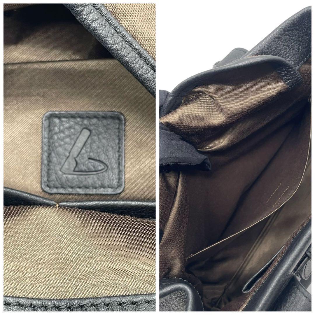 未使用級 土屋鞄 クラルテ ハンディカフェトート シボ革 ブラック