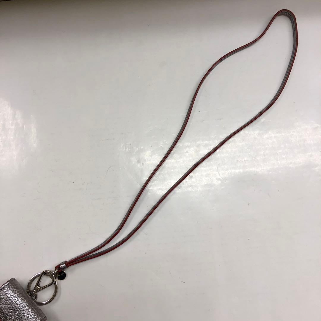 FA03-17 ミュウミュウ 新品同様 AirPodsケース ネックストラップ