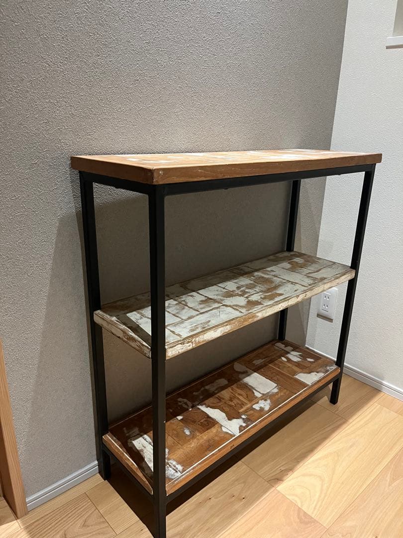 木製3段ラック・アンティークヴィンテージスタイル