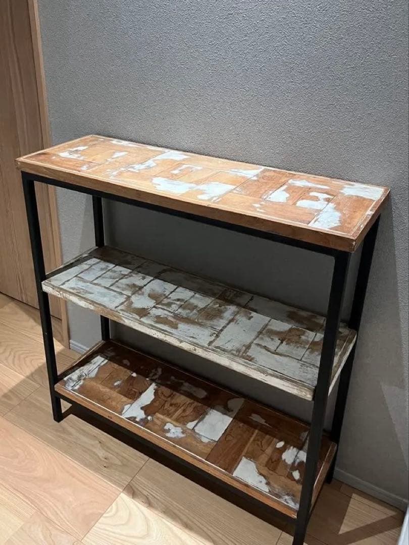 木製3段ラック・アンティークヴィンテージスタイル