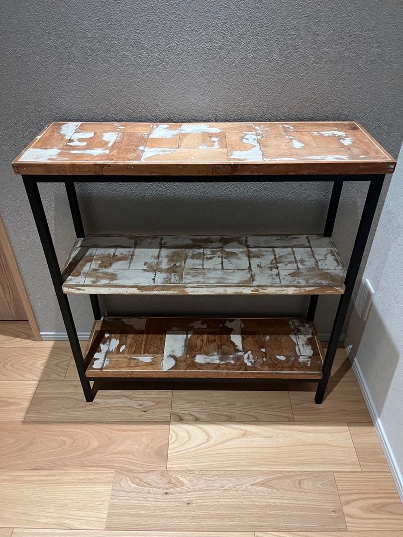 木製3段ラック・アンティークヴィンテージスタイル