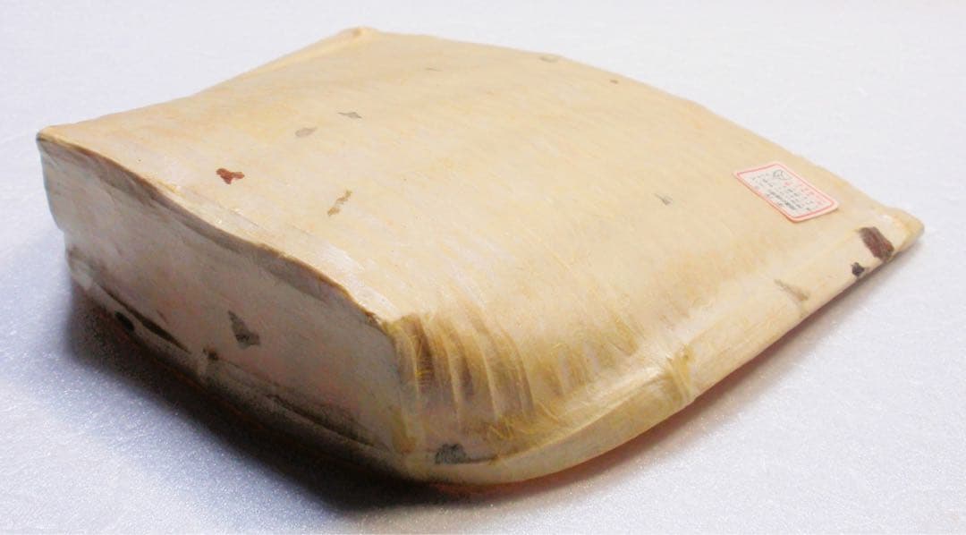 茶道具・菓子器　箕　一閑張　一閑塗　竹和紙製　紅白一組