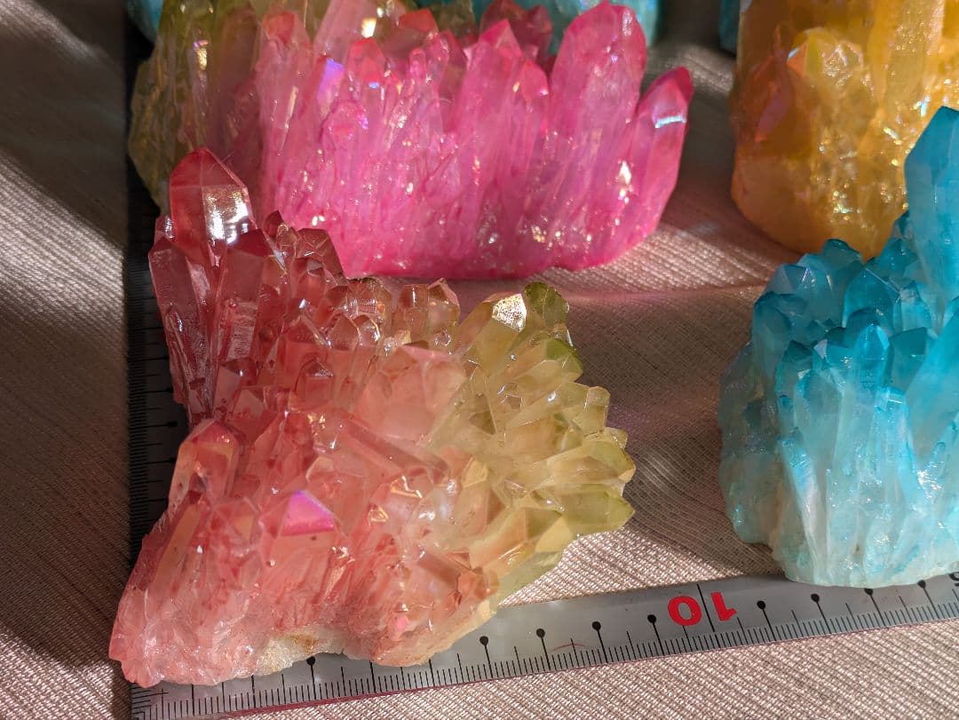 水晶クラスター １０個 合計3420g 中国人工水晶 クリスタル