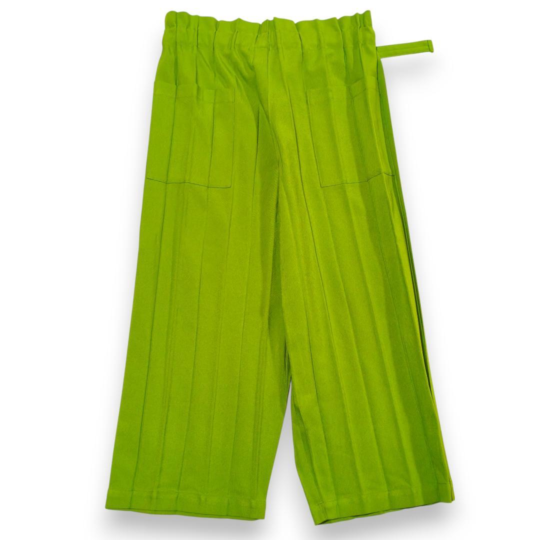 美品 me イッセイミヤケ プリーツ ワイドパンツ F ベルト調整付 ガウチョ