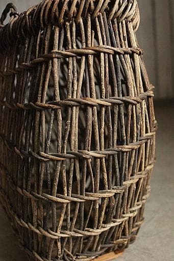 断*離様 古いあけび蔓の収納かご　山仕事　古道具　古民具