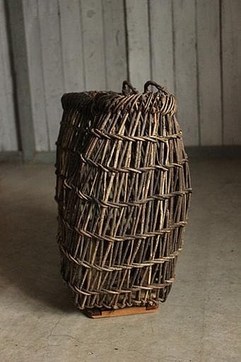 断*離様 古いあけび蔓の収納かご　山仕事　古道具　古民具