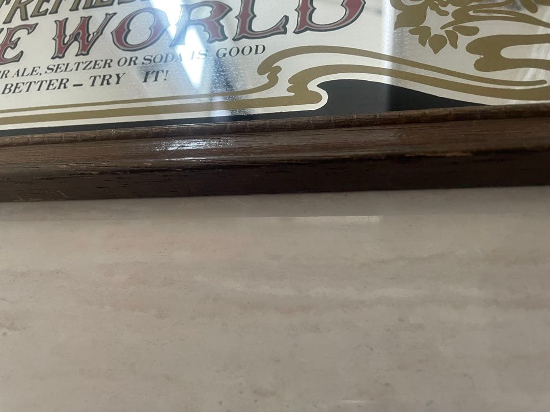 coca-cola コカコーラ　パブミラー　鏡　ビンテージ　レトロ　木製フレーム