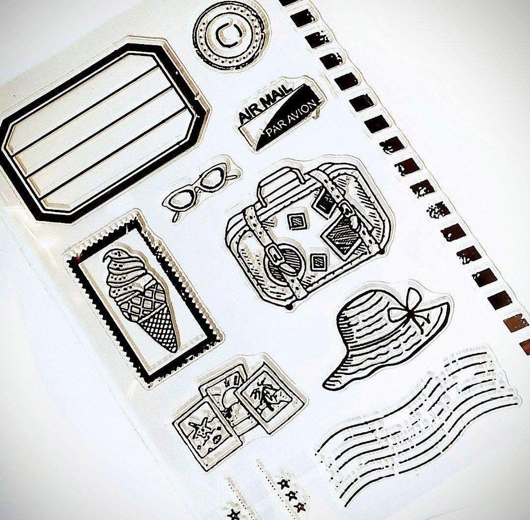 (400)✺SALE✺【海外製】クリアスタンプ 3枚セット〜トラベル・ヴァカンス