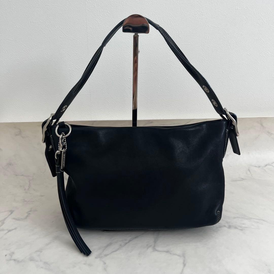 美品 コーチ レザー ワンショルダーバッグ ホーボー ブラック y2k オールド