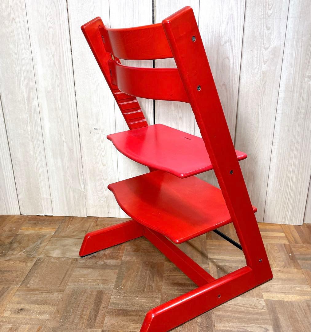 美品！北欧の名品！ストッケ　トリップトラップ　レッド　取扱説明書付き