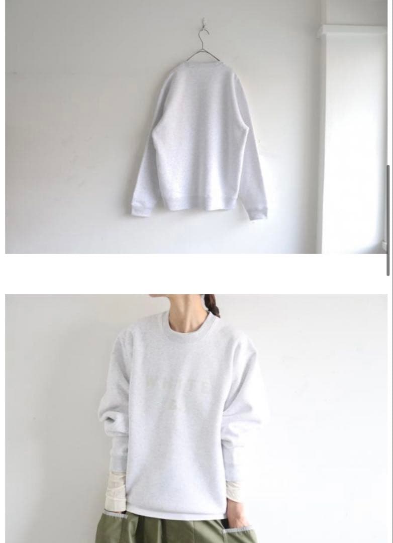 sirone/ オリジナルロゴスウェット裏起毛(アッシュホワイト)