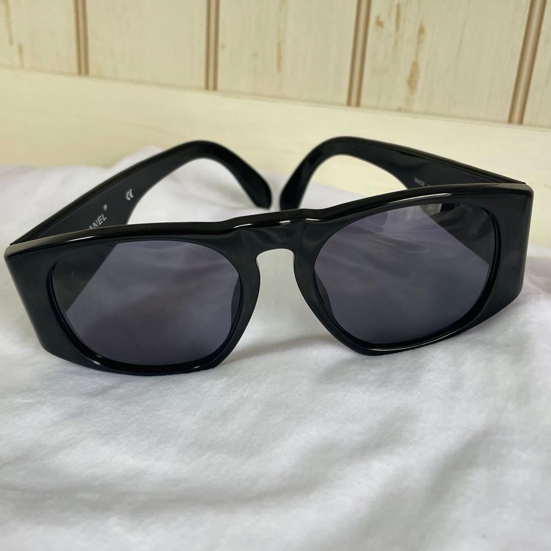 希少 CHANEL シャネル サングラス マトラッセ ココマーク 01450 黒
