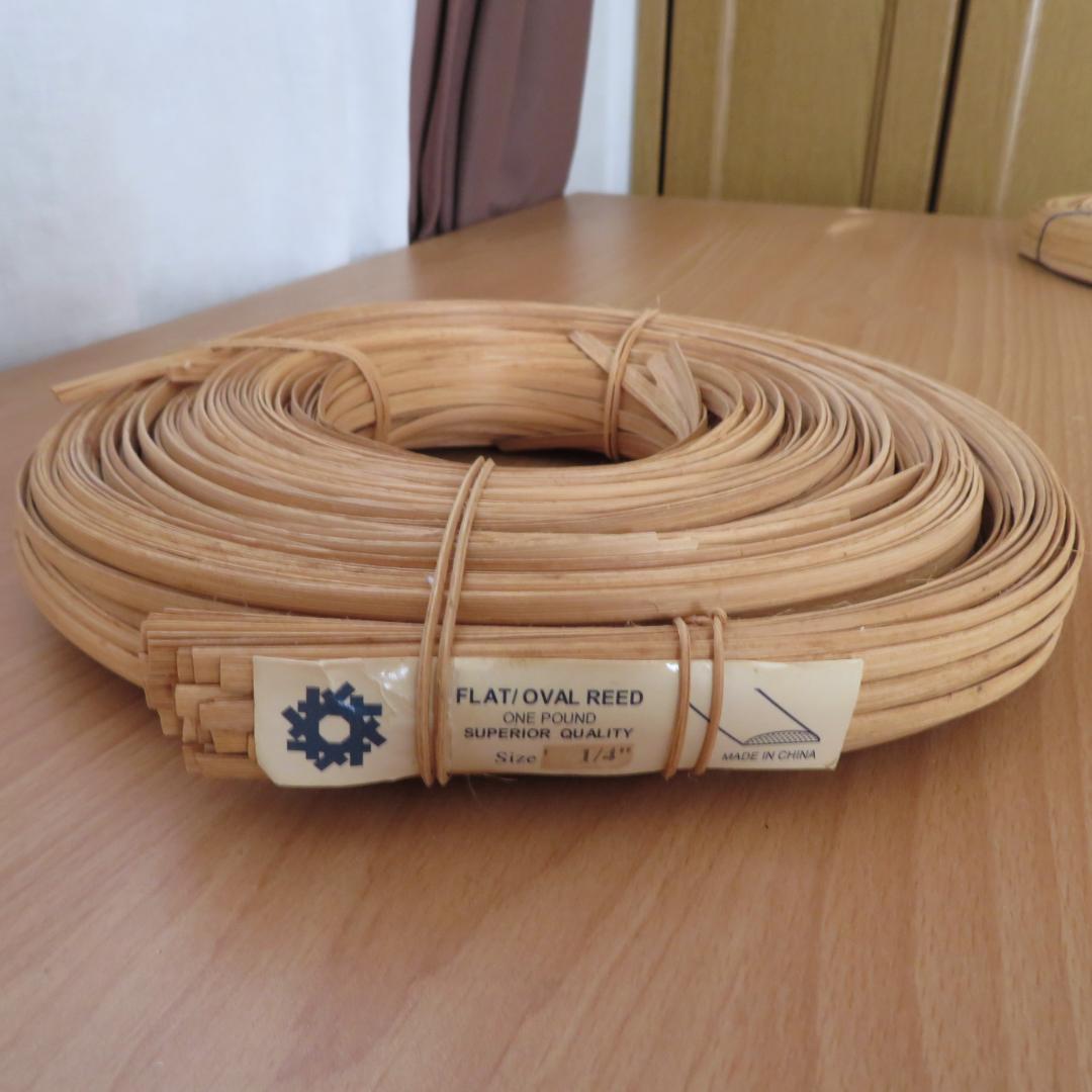 ①ハンドメイド　バスケット材料　リード　5点まとめて　約2,150g　木製かご籠