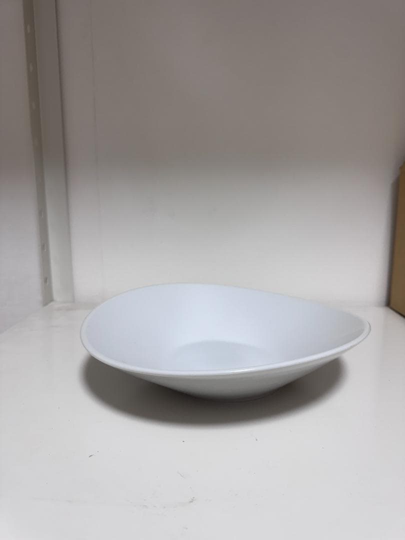 9枚セット ホワイト 器 約25cm 陶器 円形 アシメトリー (バラ売相談)