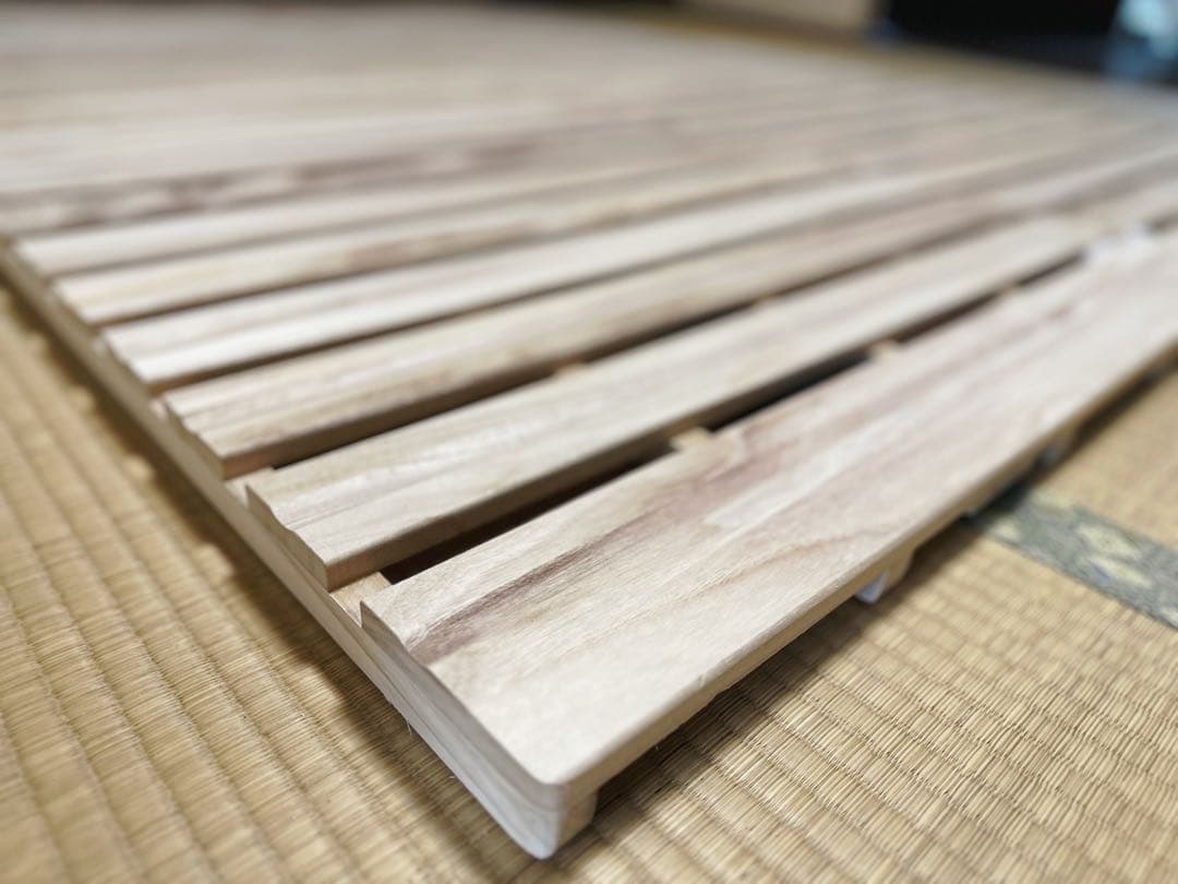 三つ折りすのこマット/天然木桐材(無塗装）