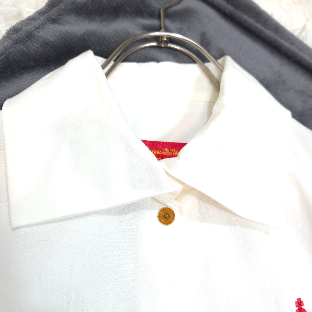 Vivienne Westwood ヴィヴィアン シャツ 長袖 刺繍 白 オーブ