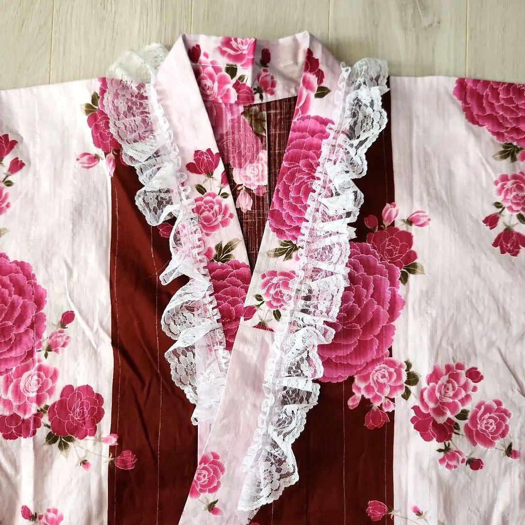 浴衣ドレス♡姫ギャル♡量産型♡ふわ甘♡ゆめかわ♡地雷(黒レースに変更可能)