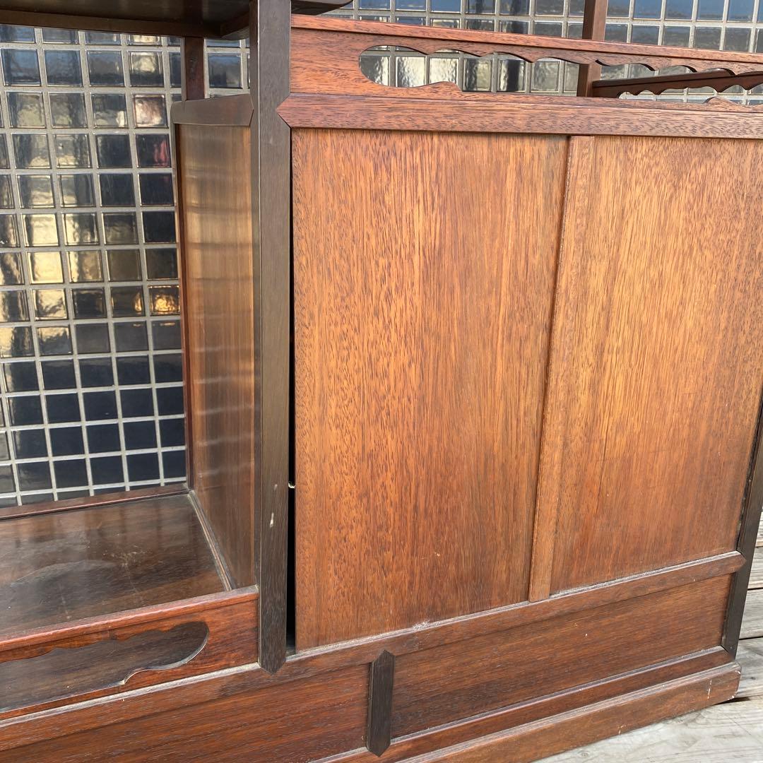 時代物 蒔絵飾り棚 紫檀 骨董品 古家具 店舗什器 箪笥 古美術