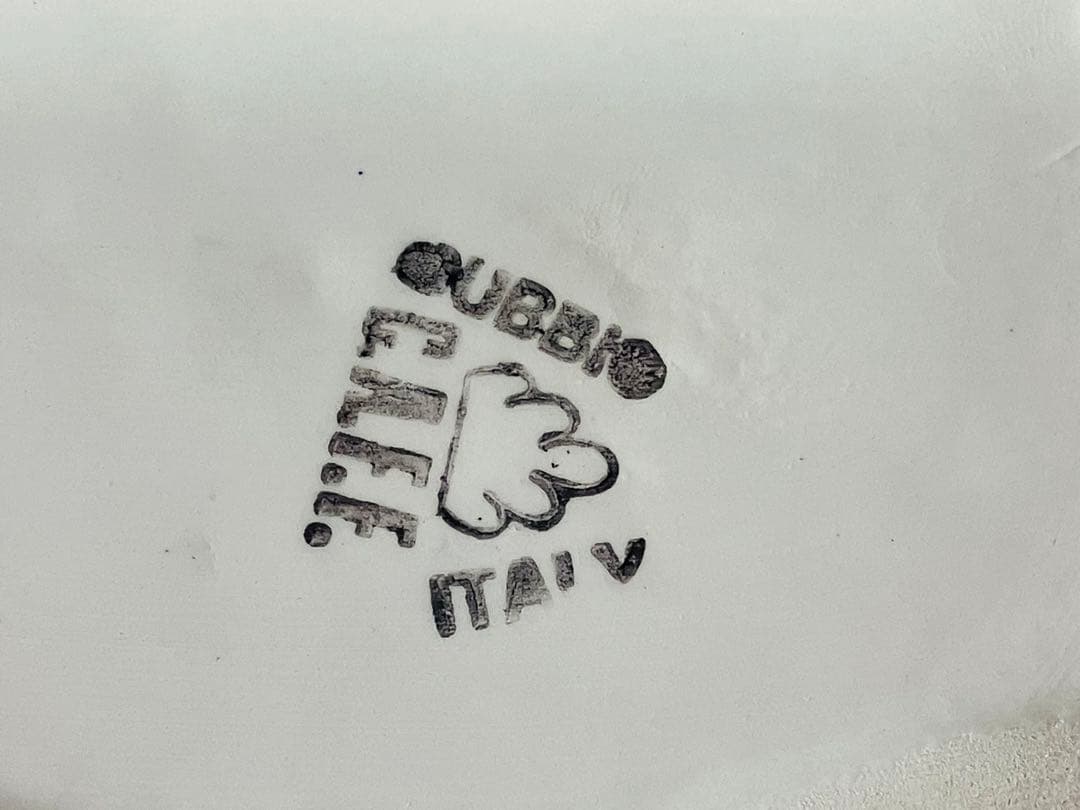 イタリア製 マヨリカ焼 花瓶＆小物入れ 手描き鳥柄