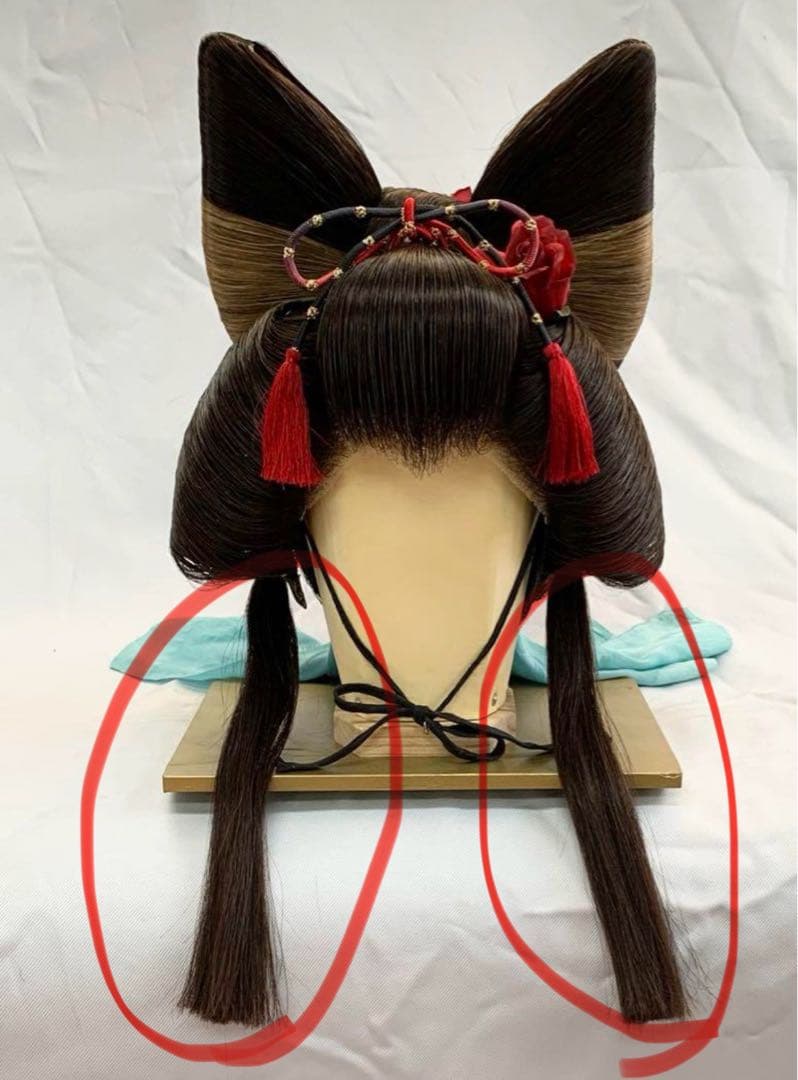 日本髪かつら　大衆演劇かつら　花魁　辰巳6号(小サイズ)自然色　かのこ付き