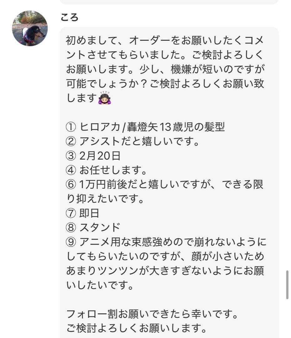 ころ様 ウィッグオーダー 2月20日 ウィッグホワイトシルバー