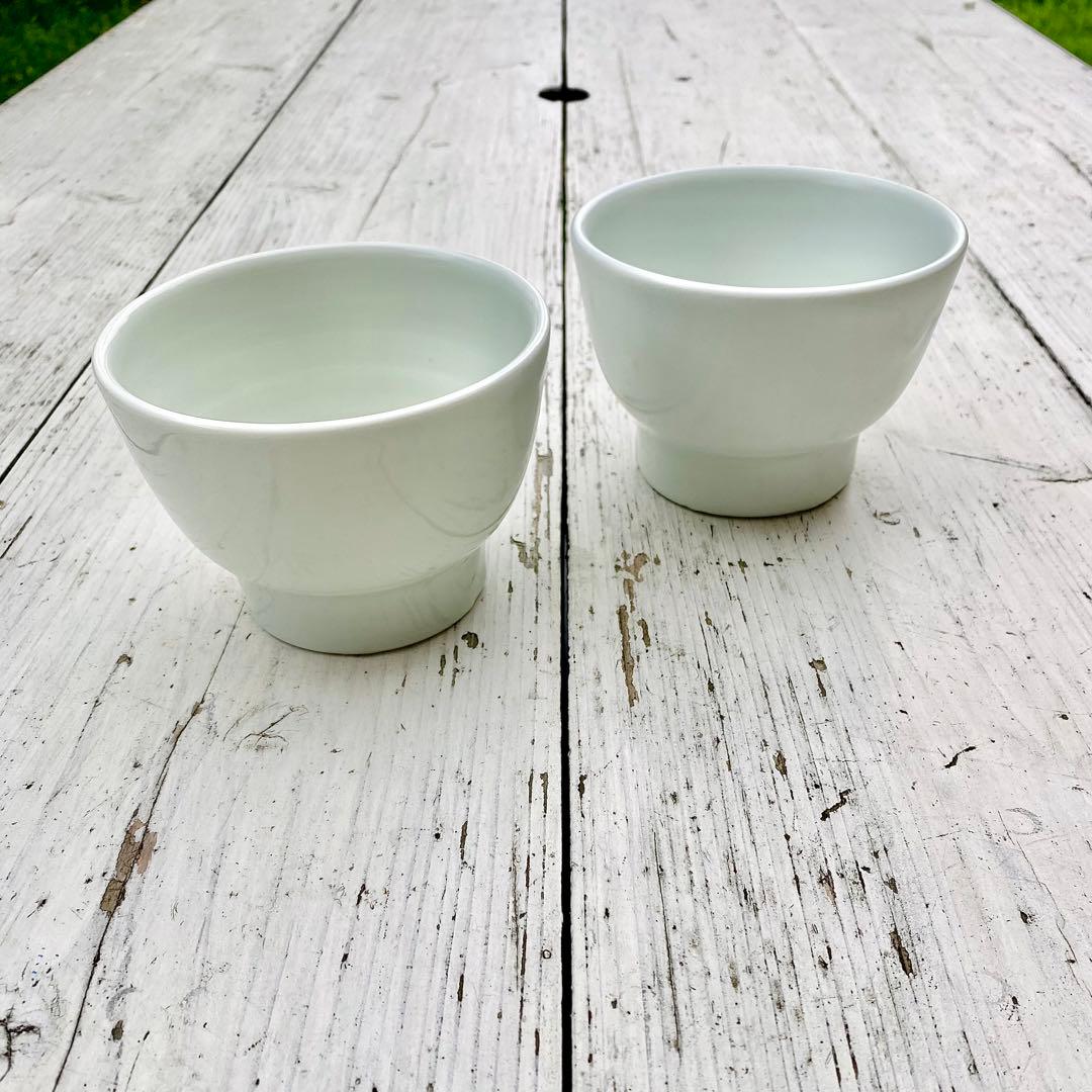 【新品未使用】　亀田大介　白磁高台飯椀　茶碗　小鉢　2個セット　作家もの　李朝